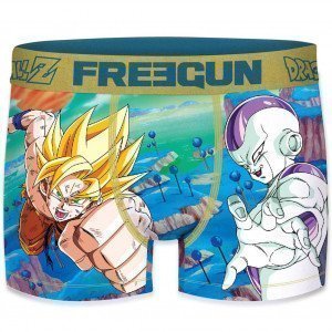 FREEGUN Boxer Homme Microfibre JUI Bleu Jaune DRAGON BALL Z