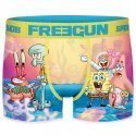 FREEGUN Boxer Homme Microfibre GRO Jaune Bleu BOB L'EPONGE