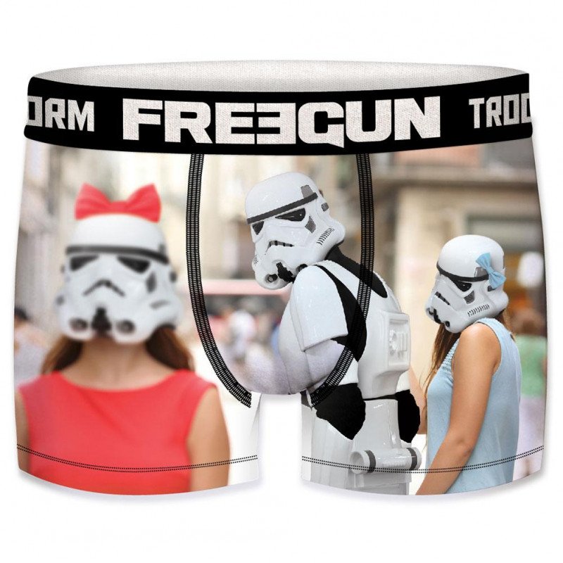 FREEGUN Boxer Homme Microfibre CHE Noir Blanc STAR WARS