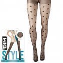 Collants Femme STYLE FANTAISIE Big Dots Noir et Uni