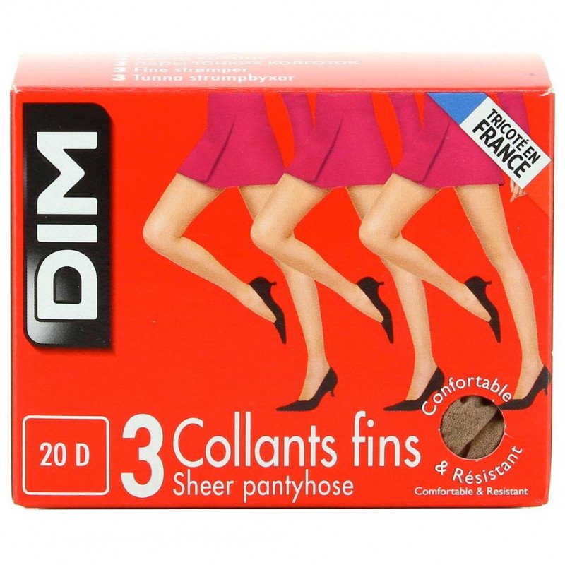 DIM Lot de 3 Collants Femme semi-opaque TRIO Noir 20D