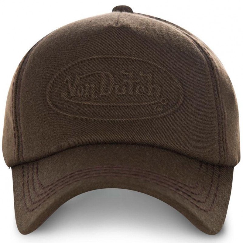 VON DUTCH Casquette Homme Coton RELIEF3 Chocolat