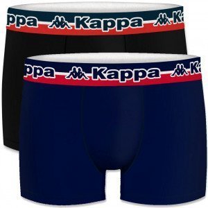 KAPPA Lot de 2 Boxers Homme Coton BCX2TRIAS2 Marine Noir