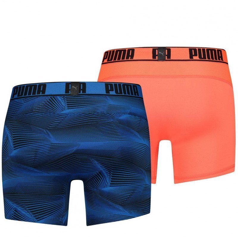 LOT DE 2 Boxer Sous-vêtements Homme ACTIVE PRINT Bleu et Orange