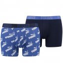 PUMA Lot de 2 Boxers Homme Coton LOGOAOP Bleu