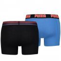 PUMA Lot de 2 Boxers Homme Coton BOLDLOGO Noir Bleu