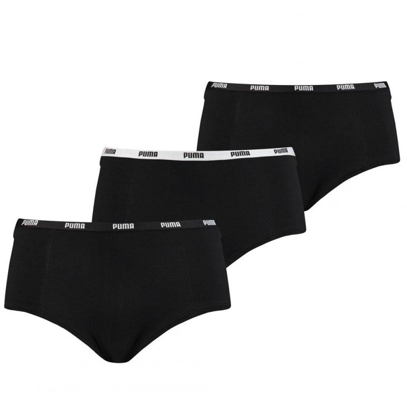 PUMA Lot de 3 Boxers Femme Coton PACKX3 Noir