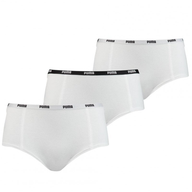 PUMA Lot de 3 Boxers Femme Coton PACKX3 Blanc