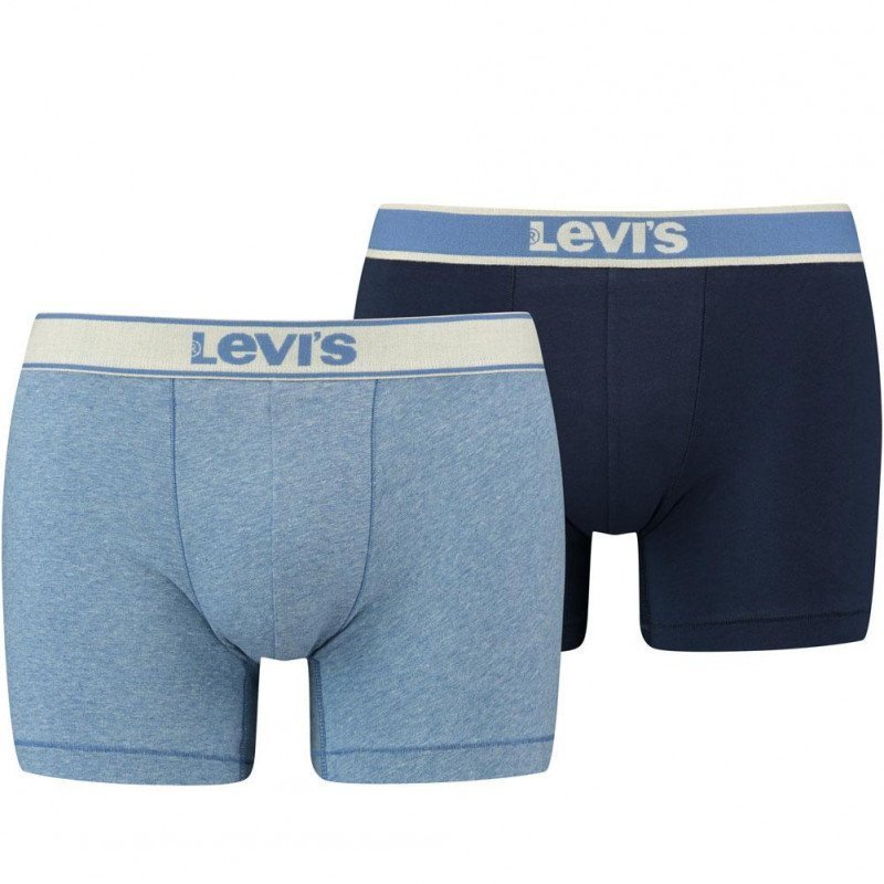LEVI'S Lot de 2 Boxers Homme Coton VINTAGE HEATHER Bleu