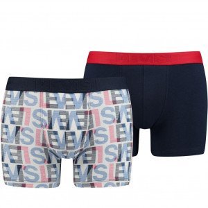 LEVI'S Lot de 2 Boxers Homme Coton LOGOAOP Bleu