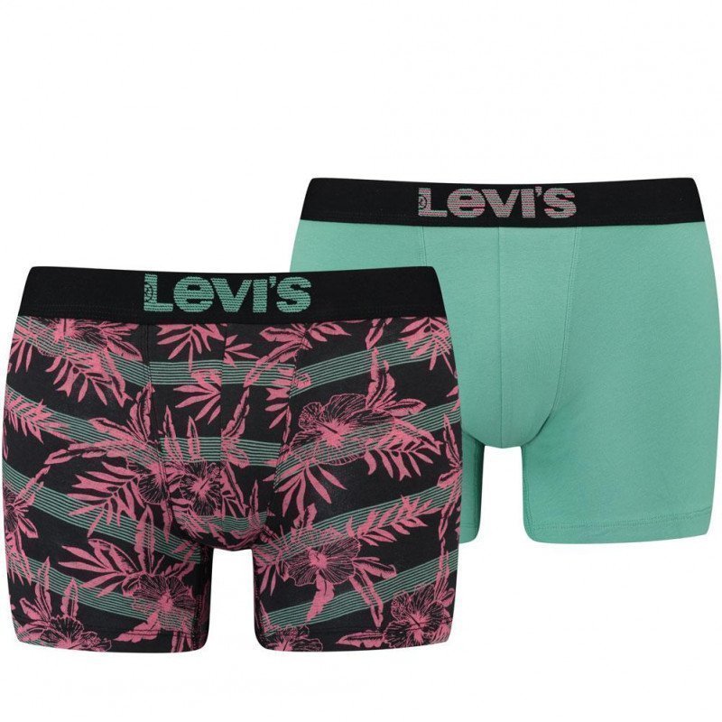 LOT DE 2 Boxer Sous-vêtements Homme HELLOHAWAII Noir et Menthe