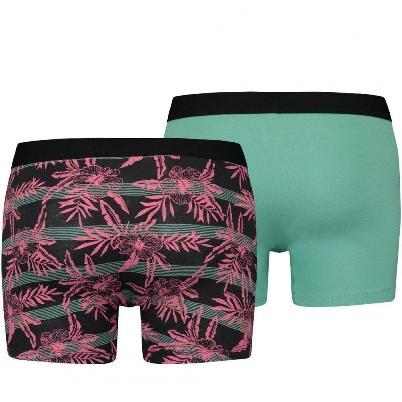 LOT DE 2 Boxer Sous-vêtements Homme HELLOHAWAII Noir et Menthe