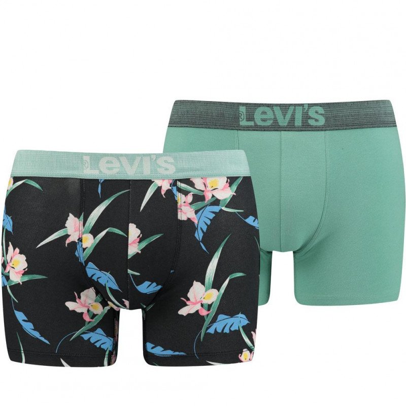 LEVI'S Lot de 2 Boxers Homme Coton TROPICAL Noir