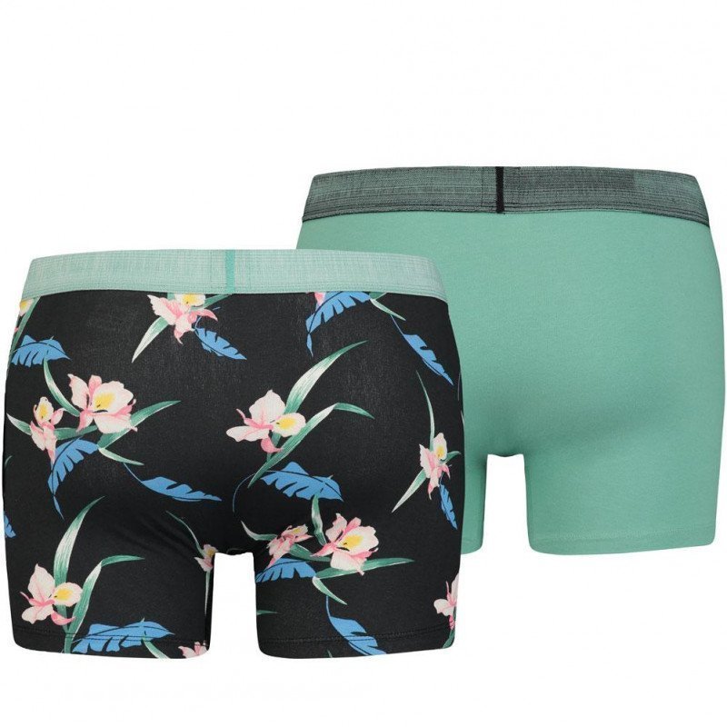 LEVI'S Lot de 2 Boxers Homme Coton TROPICAL Noir