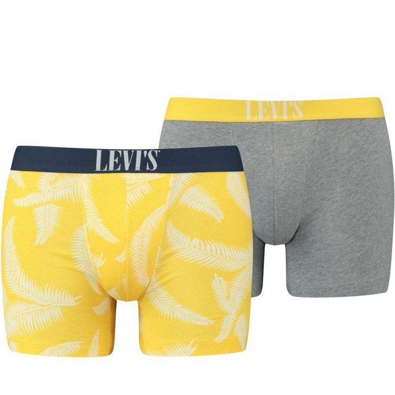 LOT DE 2 Boxer Sous-vêtements Homme FERNLEAF Jaune et Gris