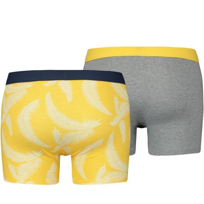 LOT DE 2 Boxer Sous-vêtements Homme FERNLEAF Jaune et Gris