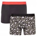 LEVI'S Lot de 2 Boxers Homme Coton CHEETAH Kaki Noir