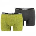 HEAD Lot de 2 Boxers Homme Coton HEXATRIAGLE Lime