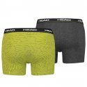 HEAD Lot de 2 Boxers Homme Coton HEXATRIAGLE Lime