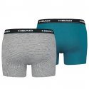 LOT DE 2 Boxer Sous-vêtements Homme HEXATRIAGLE Gris et Turquoise