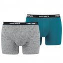 HEAD Lot de 2 Boxers Homme Coton HEXATRIAGLE Turquoise