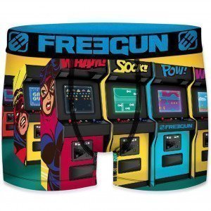 FREEGUN Boxer Homme Microfibre ARC Noir Multicolore PREMIUM