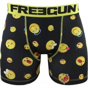FREEGUN Boxer Garçon Microfibre KAK Noir Jaune PREMIUM