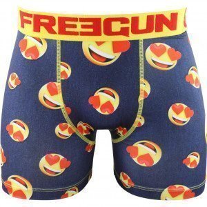 FREEGUN Boxer Garçon Microfibre LUV Marine Jaune PREMIUM