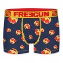 FREEGUN Boxer Garçon Microfibre LUV Marine Jaune PREMIUM