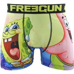 FREEGUN Boxer Garçon Microfibre SAL Jaune Bleu BOB L'EPONGE