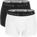 REEBOK Lot de 2 Boxers Homme Coton BASICX2 Noir Blanc