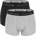 REEBOK Lot de 2 Boxers Homme Coton BASICX2 Noir Gris