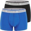 REEBOK Lot de 2 Boxers Homme Coton COLORX2 Noir Roi