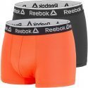 REEBOK Lot de 2 Boxers Homme Microfibre PERFX2 Noir Orange