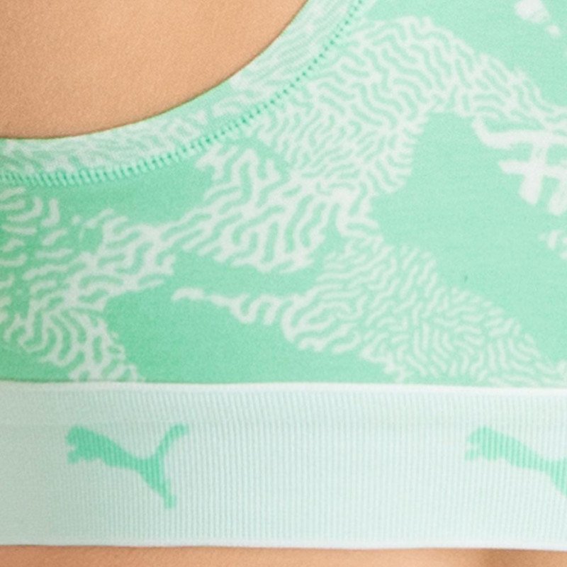 PUMA Brassière Femme Coton AOP Mint