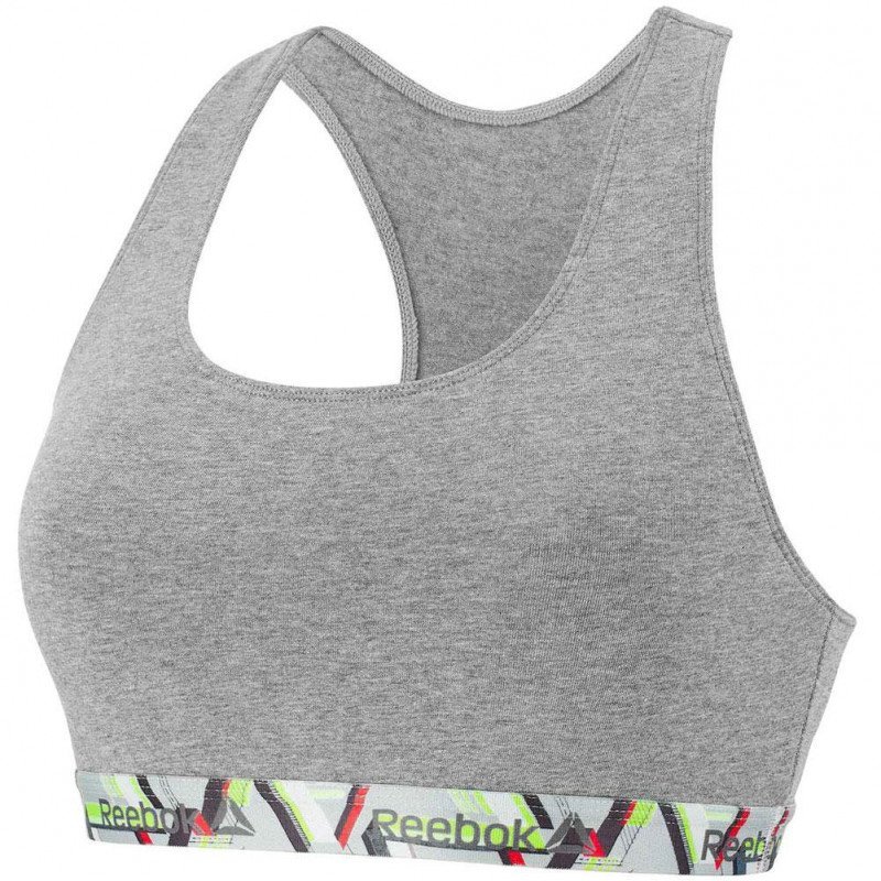 REEBOK Brassière Femme Coton CONTRA Gris