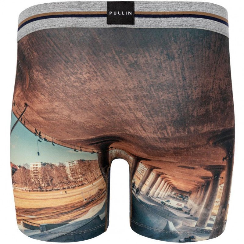 PULL IN Boxer Long Homme Microfibre UNDERBRIDGE Marron