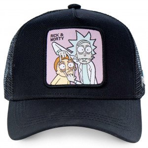 RICK ET MORTY Casquette Homme MicroCoton LOO1 Noir Rose CAPSLAB