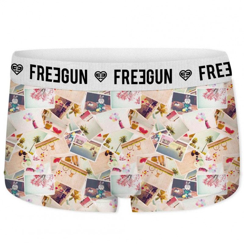 Boxer Fille VOY Beige et Blanc