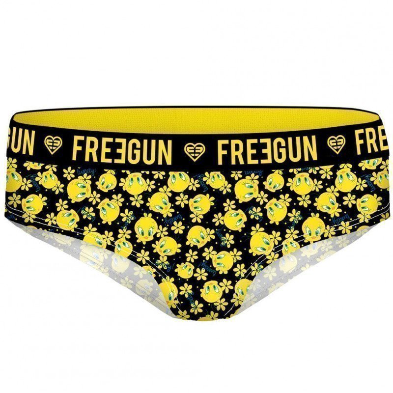 FREEGUN Shorty Fille Microfibre M2TI12 Noir Jaune LOONEY TUNES