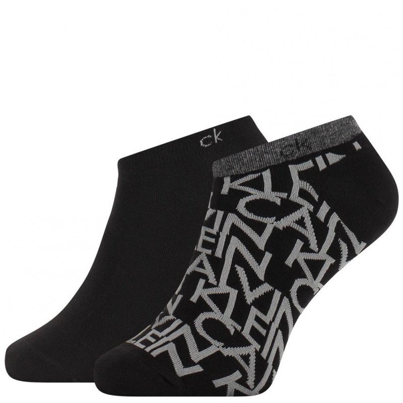 CALVIN KLEIN 2 paires Socquettes Homme MicroCoton CALVIN Noir