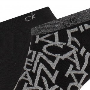CALVIN KLEIN 2 paires Socquettes Homme MicroCoton CALVIN Noir