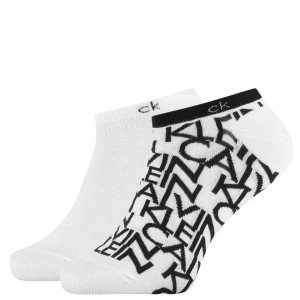CALVIN KLEIN 2 paires Socquettes Homme MicroCoton CALVIN Blanc
