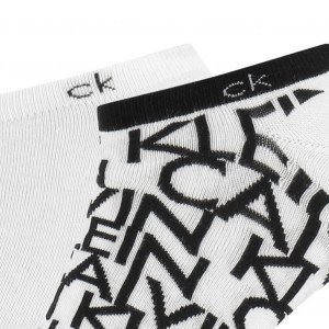 CALVIN KLEIN 2 paires Socquettes Homme MicroCoton CALVIN Blanc