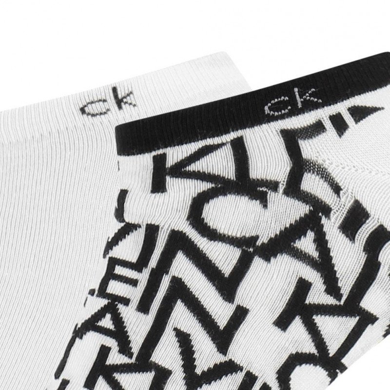 CALVIN KLEIN 2 paires Socquettes Homme MicroCoton CALVIN Blanc