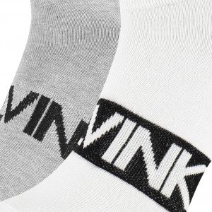 CALVIN KLEIN Lot 2 paires Socquettes Homme INTENSEPOWER Blanc Gri