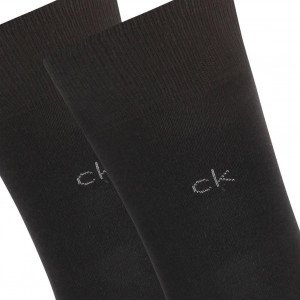 CALVIN KLEIN 2 paires Chaussettes Homme Coton CASUALFLATKNIT Noir