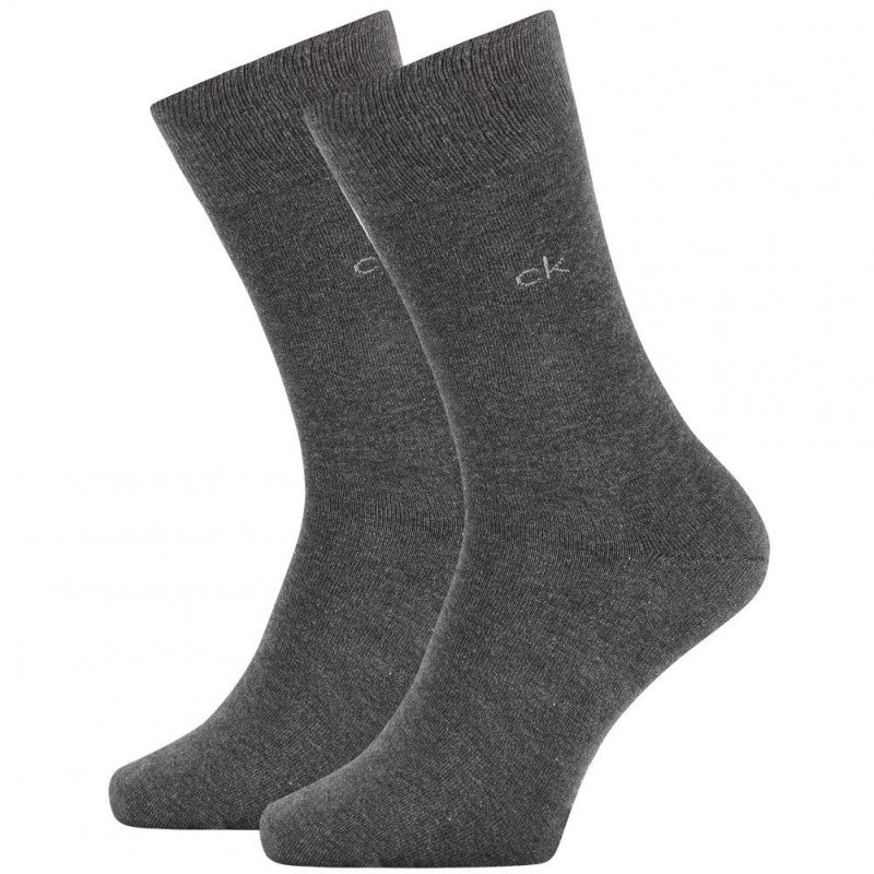 LOT DE 2 Chaussettes Chaussettes Homme CASUAL FLATKNIT Gris et Anthracite