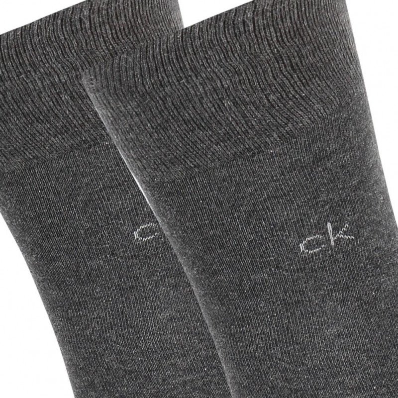 LOT DE 2 Chaussettes Chaussettes Homme CASUAL FLATKNIT Gris et Anthracite