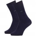 CALVIN KLEIN Lot 2 paires de Chaussettes Homme Coton CASUAL FLATKNIT Marine